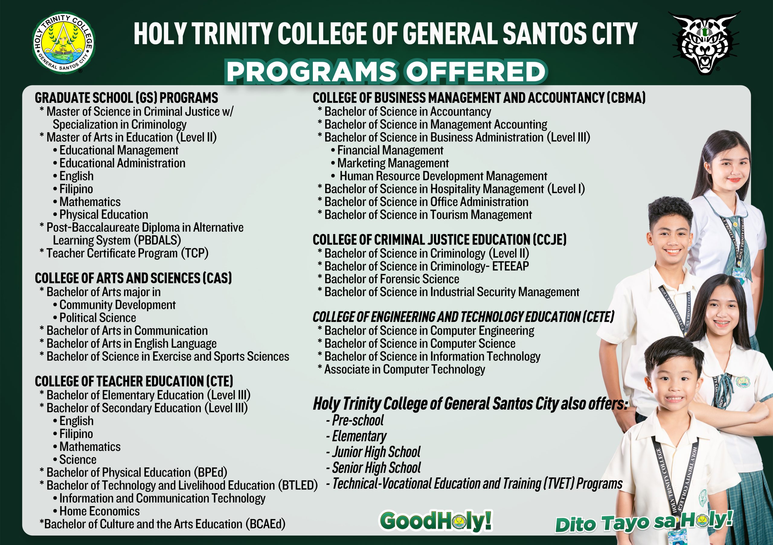 Courses Offered - Holy Trinity College of General Santos City